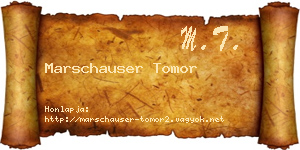 Marschauser Tomor névjegykártya